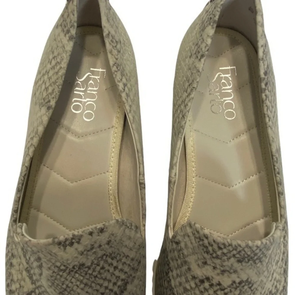 Franco Sarto Boston Snake Print Ombré Grey White Slip Ons Size 9